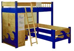 2-teiliges Kinderstockbett mit Leiter zum Spielen, toben und ... schlafen.